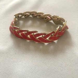 Orange‎ and Gold Braided Bracelet